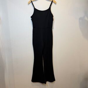 Yogalicious Lex Scarlett Flare One Piece Black Jumpsuit Size Medium NWT